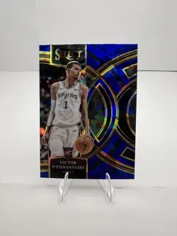 VICTOR WEMBANYAMA 2023-24 Panini Select Blue Cracked Ice Rc #121 SA Spurs - Image 1