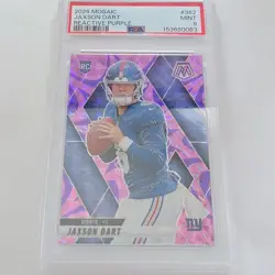 Panini 2025 Mosaic Rookie Jaxson Dart #362 Reactive Purple PSA 9 Giants NFL - Image 1