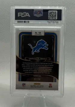 2024 Panini Select - Premier Level Amon-Ra St. Brown Gold Shock /10 PSA 9 Pop1 - Image 2