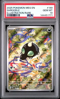 2025 Pokemon Mega Evolution Shroodle Illustration Rare 149/132 Psa 10 TCG - Image 1