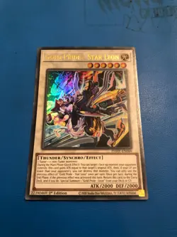 YUGIOH Ultra Rare Gold Prime - Star Leon PHHY-EN089 1st Edition - Image 1