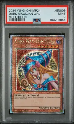 2024 YU-GI-OH! MP24-25TH ANNIV TIN: DUELING MIRRORS DARK MAGICIAN GIRL PSA 9 - Image 1