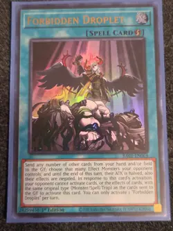 Yugioh 1x Forbidden Droplet RA01-EN064 Or BLMM-EN171 Ultra Rare 1st Edition NM - Image 1