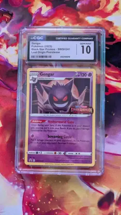 Pokemon Gengar SWSH241 Lost Origin Prerelease Promo Card CGC 10 Gem Mint - Image 1