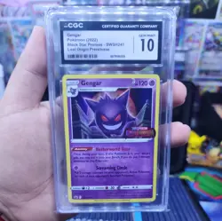 Pokemon Gengar Lost Origin Prerelease Holo Promo SWSH241 CGC 10 Gem Mint - Image 1