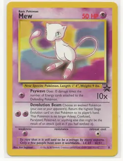 2000 Wizards of the Coast Pokemon League Mew Black Star Promo Card #8 NM - Image 1