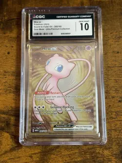 CGC 10 GEM MINT Mew Ex 205/165 Gold METAL 151 UPC PROMO Pokemon Card - Image 1