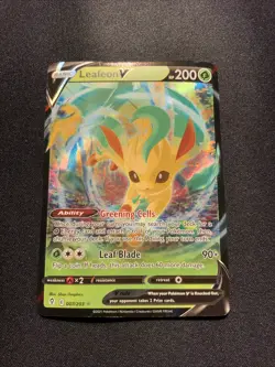 Leafeon V #007/203 SWSH07: Evolving Skies Warped Pokemon Card TCG - Image 1