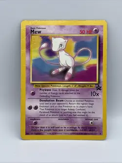 Mew 8 Black Star Promo WOTC Vintage Pokemon Card - Poor - Image 1