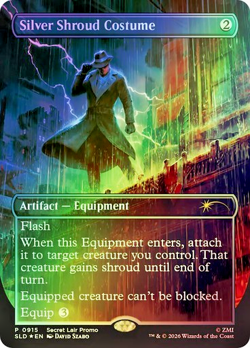MTG - Silver Shroud Costume - Foil - Fallout Secret Lair - Magic the Gathering - Image 1