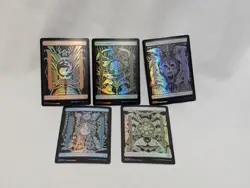 FOIL Phyrexian Text Land Set Of 5 Phyrexia All Will Be One MTG Full art Magic - Image 1