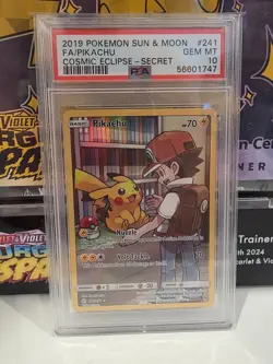 Pokemon Pikachu Cosmic Eclipse Secret Rare #241 PSA 10 Gem Mint - Image 1