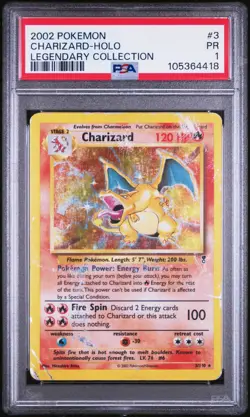 2002 POKEMON LEGENDARY COLLECTION #3 CHARIZARD-HOLO LEGENDARY COLLECTION PSA 1 - Image 1