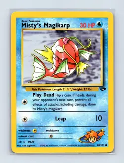 Misty's Magikarp 88/132 Common Gym Challenge Pokemon Unlimited Lightly Played - Image 1