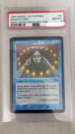 MTG Magic the Gathering PSA8 Brainstorm 61 Foil 1999 English - Image 1