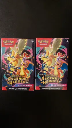 Pokemon TCG Mega Evolution Ascended Heroes Booster Bundle Lot of 2 - Image 1