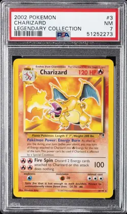 2002 POKEMON LEGENDARY COLLECTION #3 CHARIZARD PSA 7 - Image 1