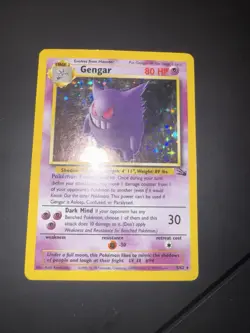 Pokemon TCG Gengar Holo Rare Fossil 5/62 1999 Wizards 80 HP Stage 2 English - Image 1