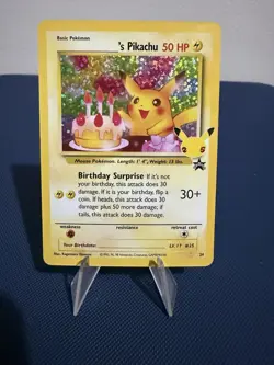 POKEMON TCG BIRTHDAY PIKACHU 24 BLACK STAR PROMO HOLO NM CELEBRATIONS - Image 1
