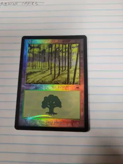 WOTC MtG Onslaught Forest #350 (C) (Foil) EX - Image 1