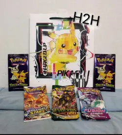 Pokemon Lot PIKACHU CHARGED UP Bag Evolving Skies Brilliant Stars Fusion Strike - Image 1