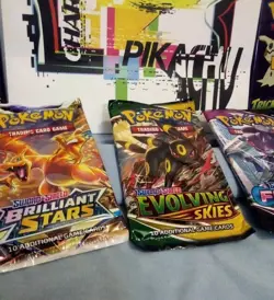 Pokemon Lot PIKACHU CHARGED UP Bag Evolving Skies Brilliant Stars Fusion Strike - Image 3