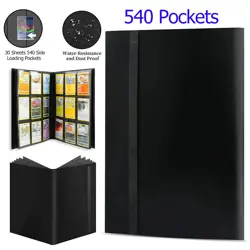 Trading Card Binder - 9 Pocket 540 Cards holder | Sports | TCG | Elastic | Black - Image 1