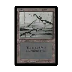 WOTC MtG Beta Swamp - Version C (L) EX - Image 1