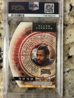 2000 Skybox E-X Allen Iverson Gravity Denied Die Cut Insert Card PSA 8 LOW POP - Image 2