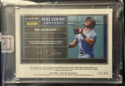 2022 Panini Three & Two Bo Jackson Full Count Swatches /49 Game Worn Royals - Image 2