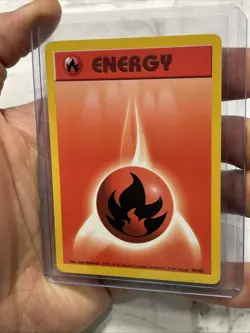 Pokemon Fire Energy 98/102 Base Set Unlimited Pokemon 1999 WOTC Card Vtg TCG NM - Image 2