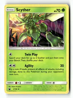 Pokemon Card Scyther LP SM - Celestial Storm 4/168 - Image 1