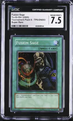Yugioh Fusion Sage TP6-EN003 Super Rare Tournament Pack 6 2005 CGC 7.5 - Image 1