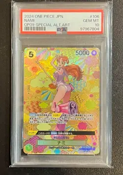 2024 ONE PIECE JAPANESE OP09-EMPERORS IN THE NEW WORLD #106 NAMI PSA 10 - Image 1