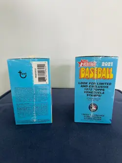 Factory Sealed 2021 Topps Heritage Baseball Cards 8 Pack Blaster Boxes (2 Boxes) - Image 2