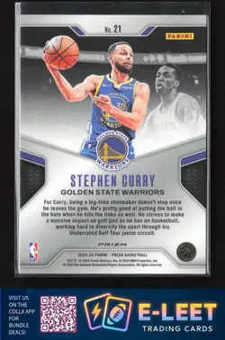2024-25 Panini Prizm Stephen Curry Dominance Prizms Silver #21 - Image 2