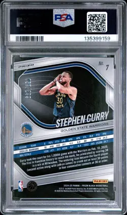 ✅ 2024 Panini Prizm Black Stephen Curry Red Prizm /299 Rare Nite Nite PSA 9 Mint - Image 2