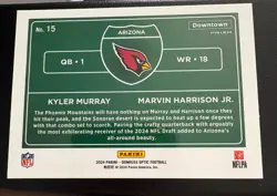 2024 Panini Donruss Optic - Downtown Duos Kyler Murray, Marvin Harrison Jr. #15 - Image 2