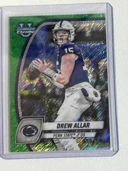 2024 Bowman University Chrome - Drew Allar #4 Green Shimmer Refractor /99 (RC) - Image 1