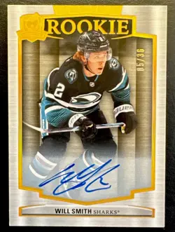 2024-25 Will Smith The Cup Rookie Auto Gold Spectrum /36 Sharks RC SSP - Image 1
