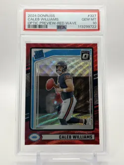 2024 Panini Donruss Optic Preview-Red Wave: #327 Caleb Williams PSA 10 GEM MINT - Image 1