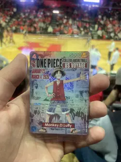 One Piece Monkey D. Luffy US College Basketball Card Rutgers In Hand Ships now - Image 1