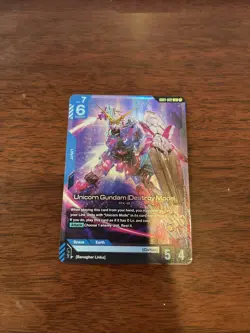 Gundam Card Game Unicorn Gundam (Destroy Mode) RX-0 LR Foil GD01-002 NM - Image 1
