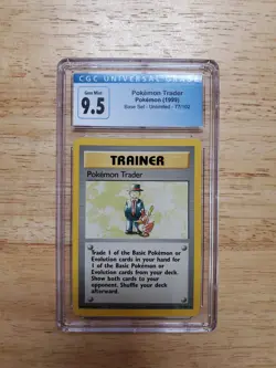 Pokemon CGC 9.5 (10) GEM MINT 1999 Pokemon Trader Base Set Rare Card - Image 1