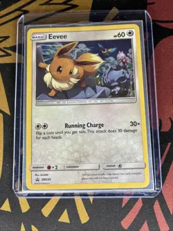 Pokemon TCG Eevee sM Black Star Promo SM 235 Holo Card Near Mint - Image 1