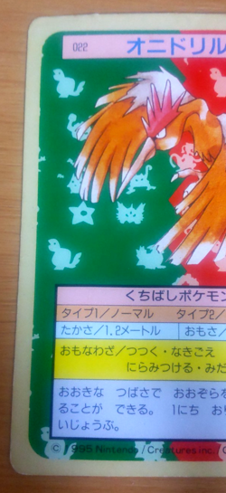 Pokemon Card Japanese Top sun Fearow 1995 vintage from Japan - Image 3