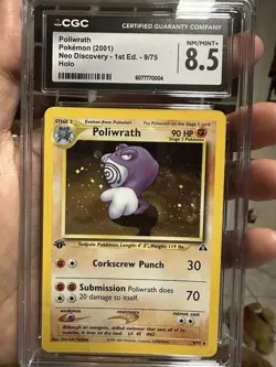 Pokemon Poliwrath Neo Discovery 1st Edition Holo Rare #9 CGC 8.5 - Image 1