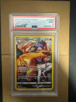 PSA 9 Mint 2022 Pokemon SWSH Lost Origin FA/Charizard #TG03/TG30 - Image 1