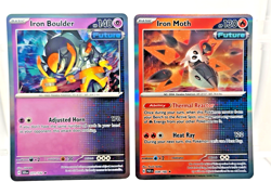 Iron Moth 28/182 Paradox Rift & Iron Boulder 71/142 Stellar Crown-Holo R Pokemon - Image 5