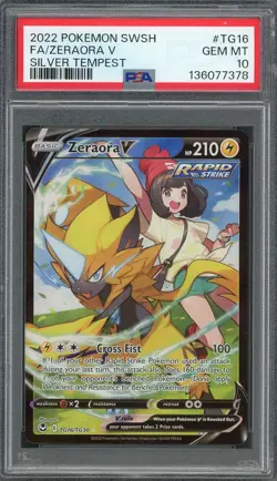 PSA 10 Zeraora V (Full Art) Silver Tempest TG16/TG30 Holo Pokemon Card B13 - Image 1